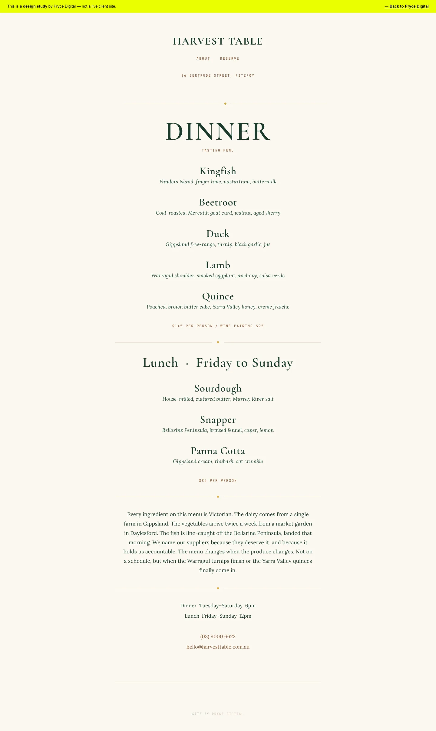 Harvest Table